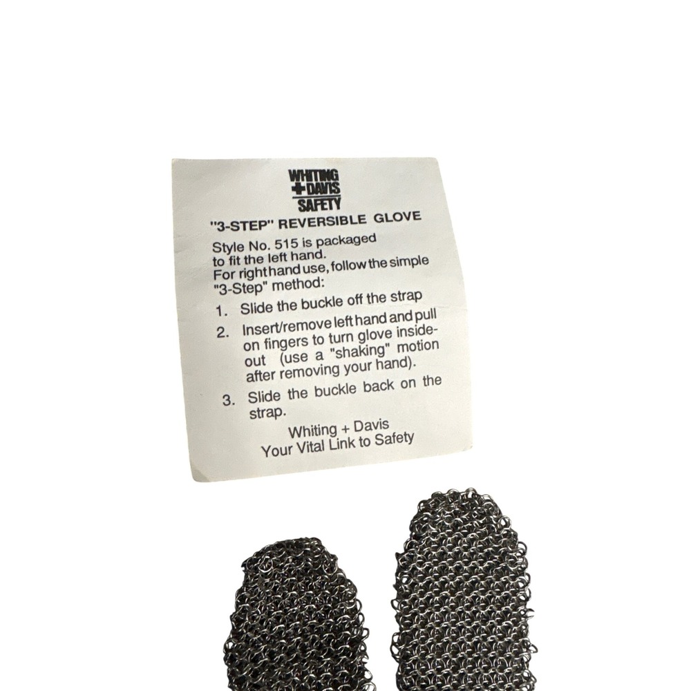 Whiting Davis 513 Mailite Stainless Steel Mesh 3-Finger Safety Glove Size M - Picture 4 of 8